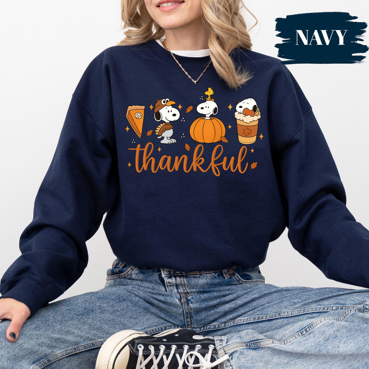 Autumn Peanuts Thankful Shirt – Cute Cartoon Dog & Bird product image 6