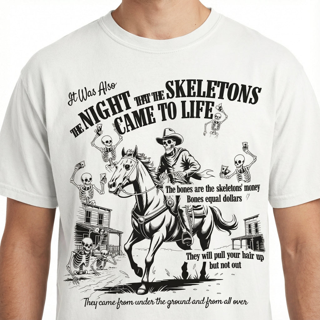 The Night Skeletons Came to Life T-Shirt – Funny Skeleton product image 2
