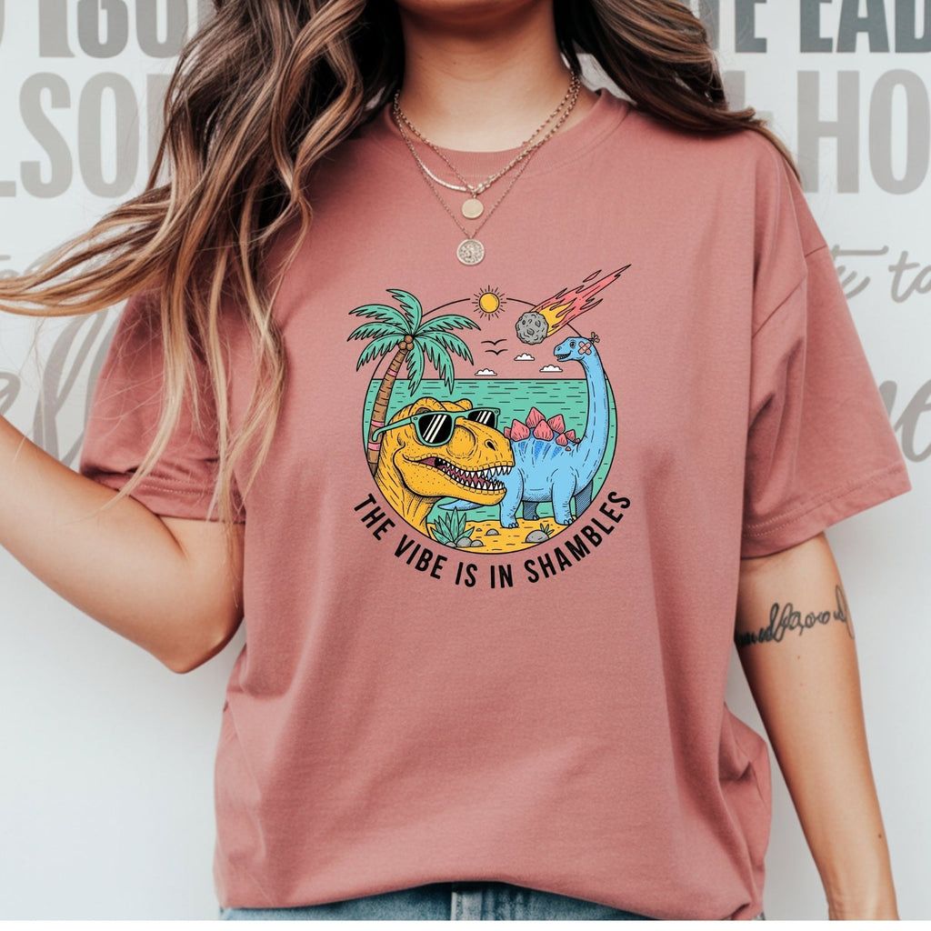 The Vibes Are In Shambles T-Shirt - Funny Sarcastic Meme product image 2