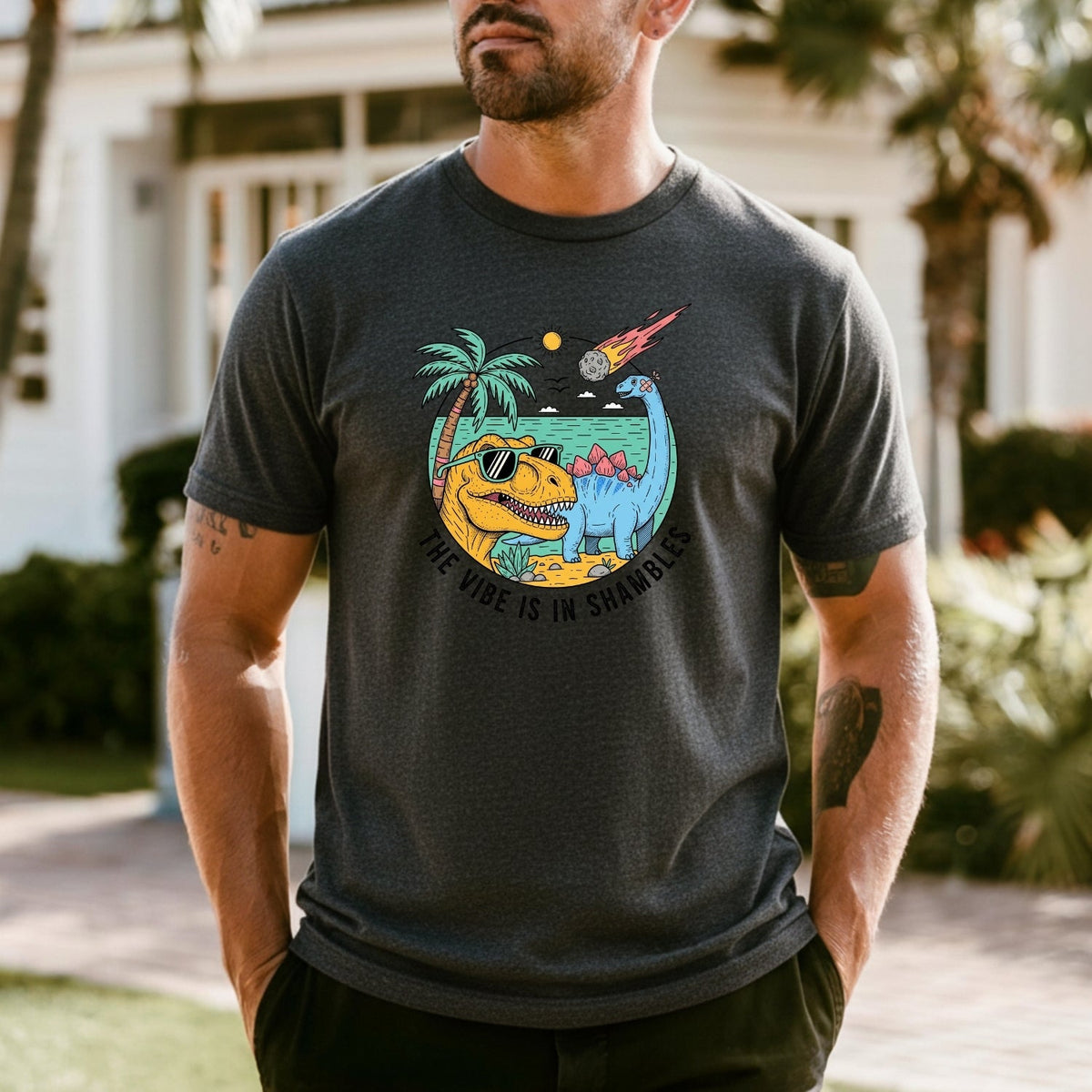 The Vibes Are In Shambles T-Shirt - Funny Sarcastic Meme product image 4