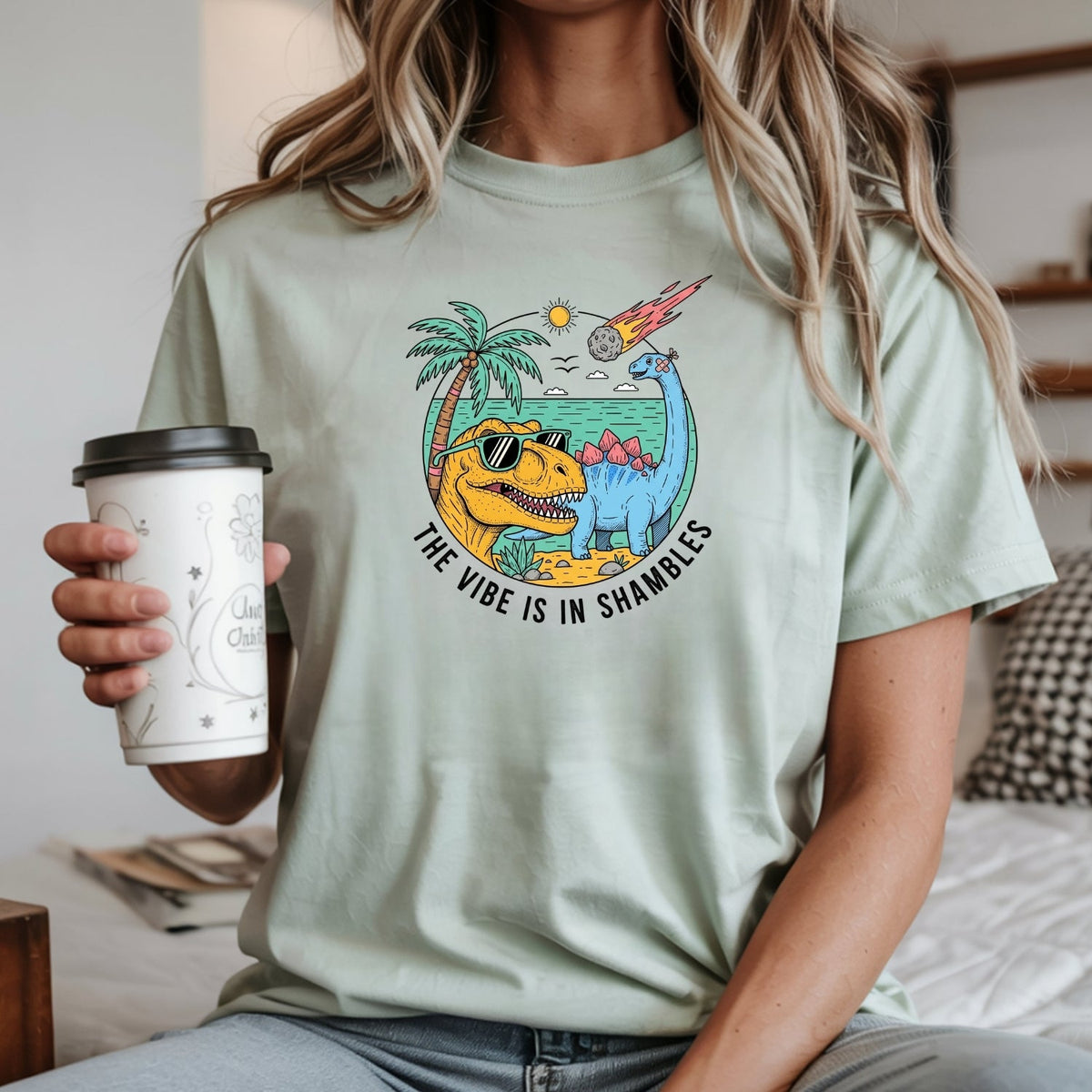 The Vibes Are In Shambles T-Shirt - Funny Sarcastic Meme product image 5