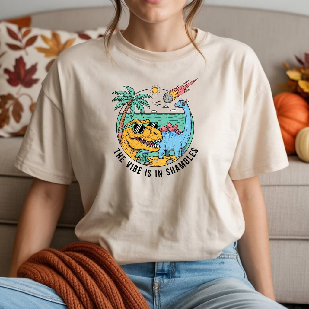 The Vibes Are In Shambles T-Shirt - Funny Sarcastic Meme product image 7