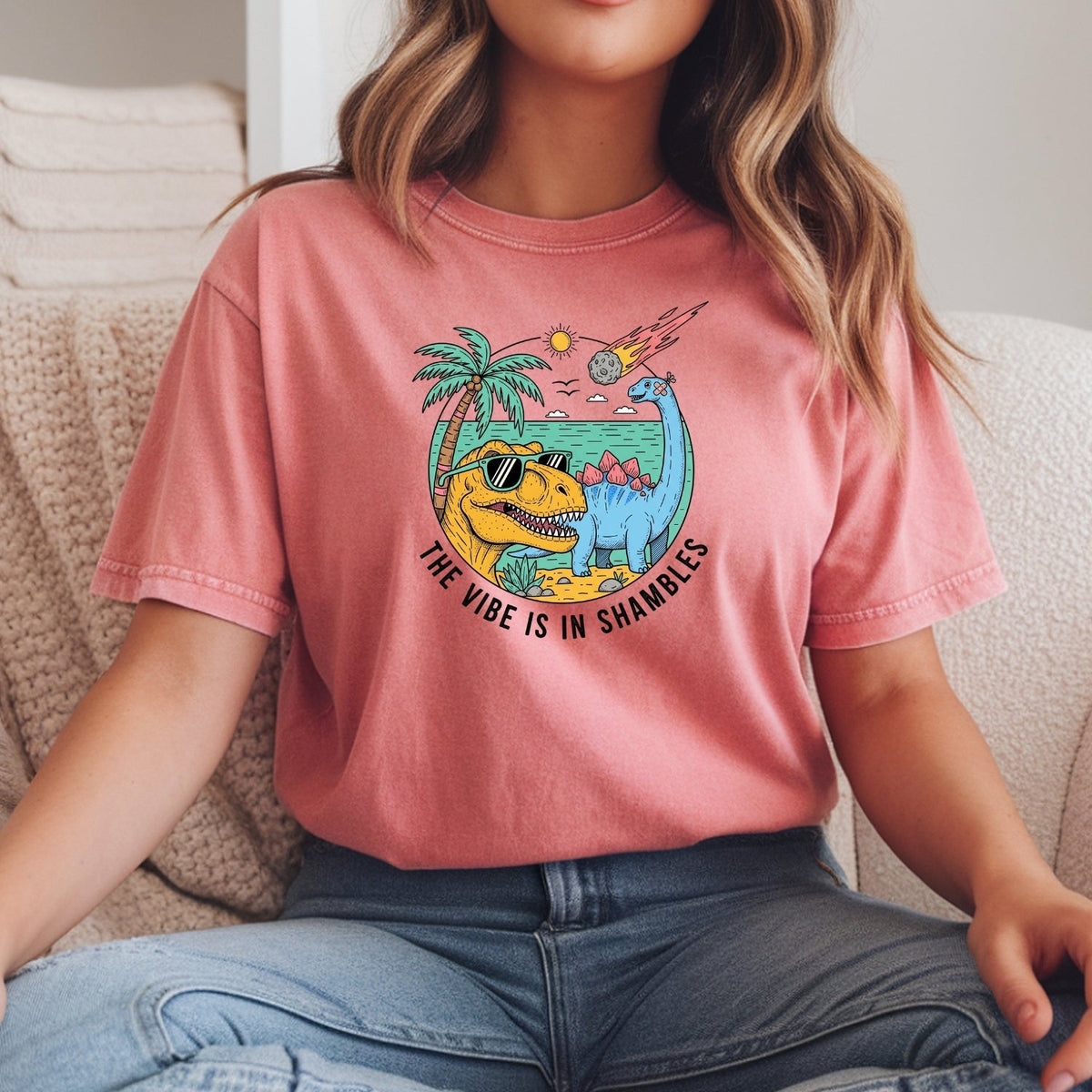 The Vibes Are In Shambles T-Shirt - Funny Sarcastic Meme product image 6