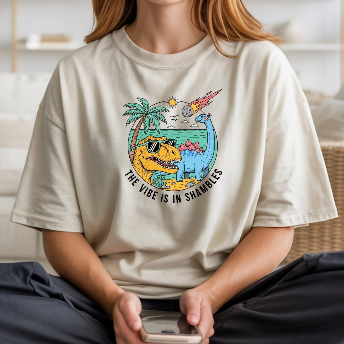 The Vibes Are In Shambles T-Shirt - Funny Sarcastic Meme product image 13