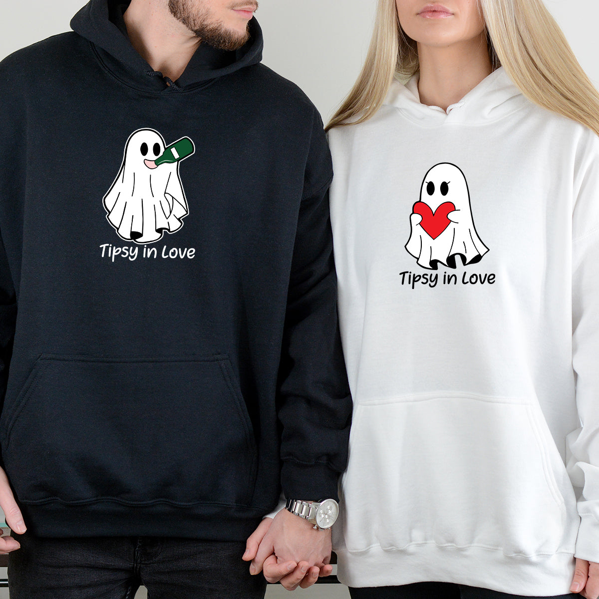 Tipsy Love Ghost Matching Hoodies For Couples product image 2