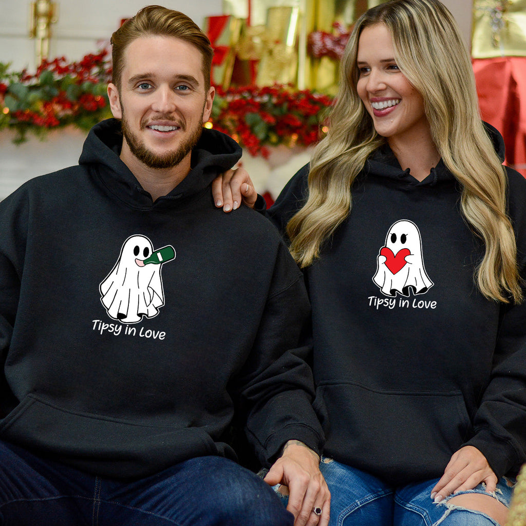 Tipsy Love Ghost Matching Hoodies For Couples product image 3