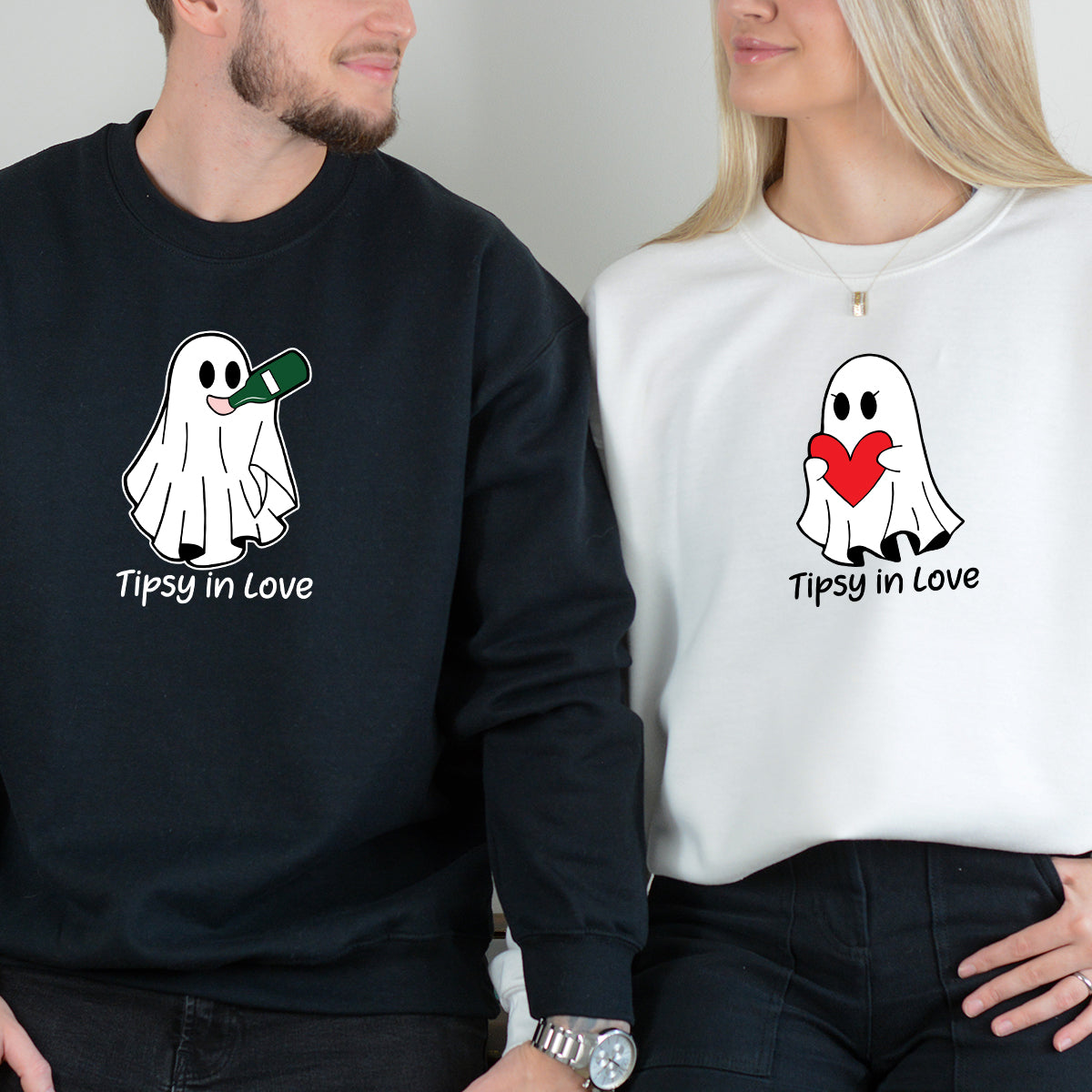 Tipsy Love Ghost Matching Hoodies For Couples product image 4