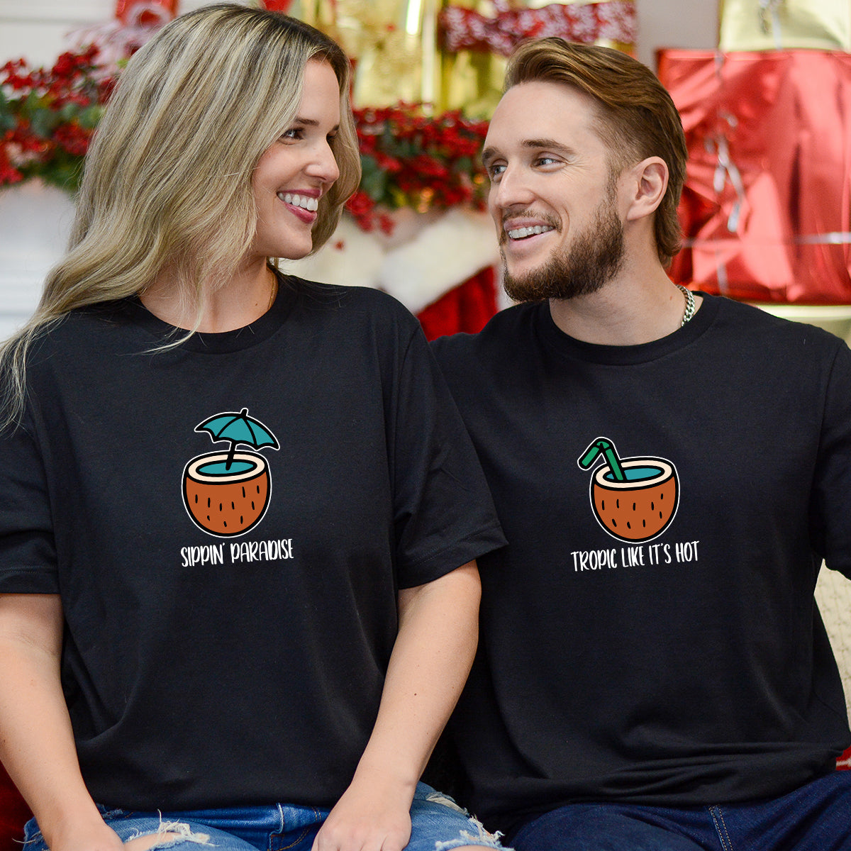 Tropical Vibes Matching T-Shirts For Couples product image 6