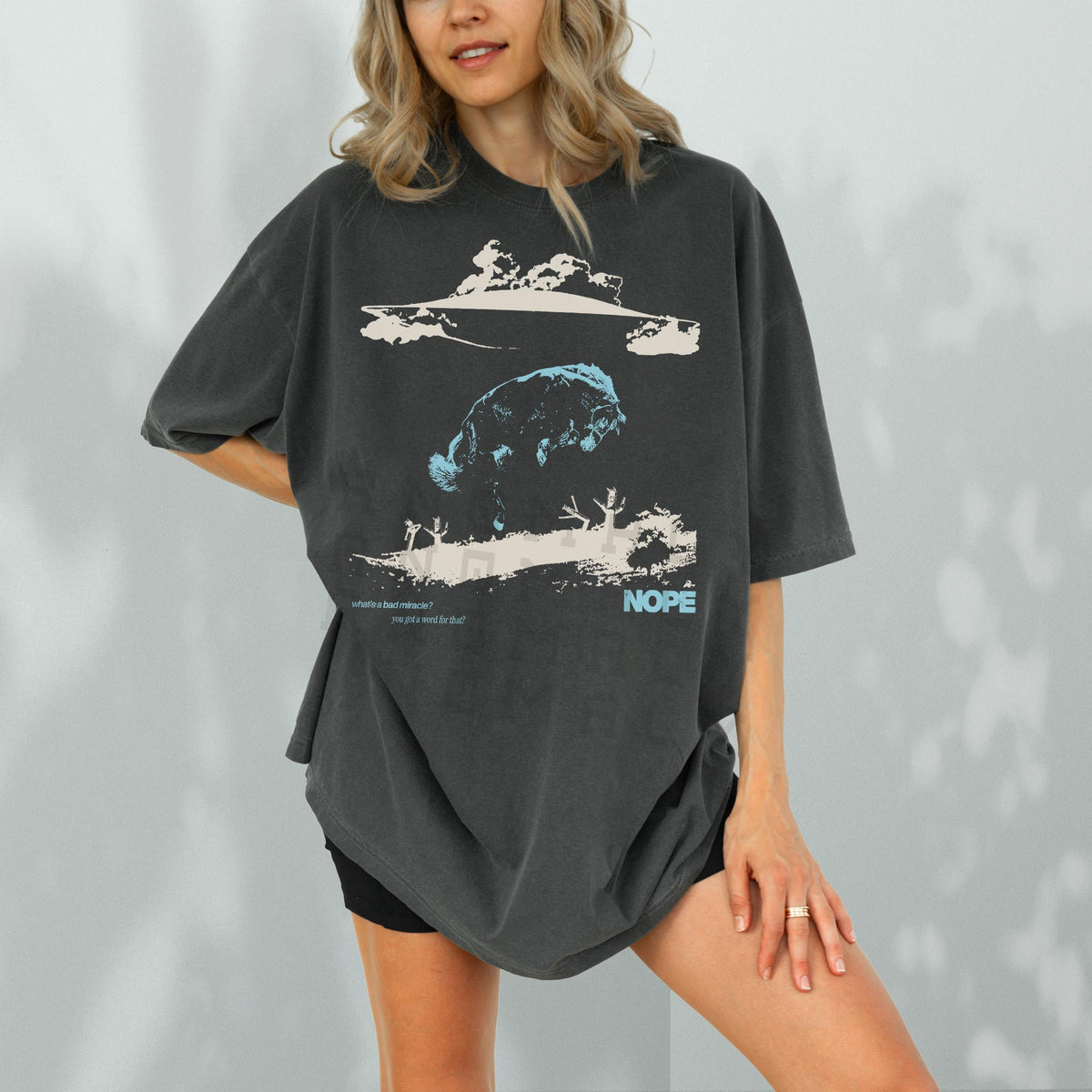 Say Nope Alien T-Shirt – UFO Halftone Horror Movie Graphic product image 1