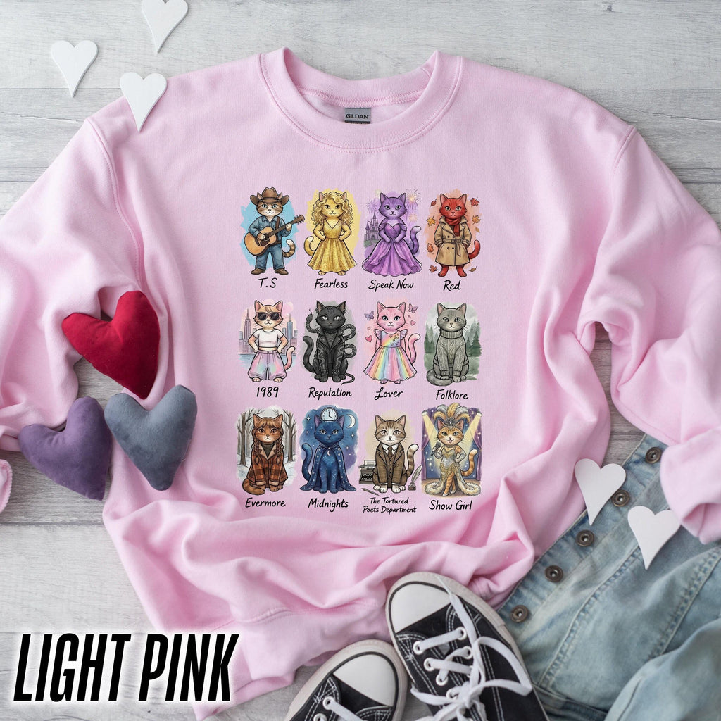 Vintage Album Cat Lover Crewneck Sweatshirt – Retro Music product image 2
