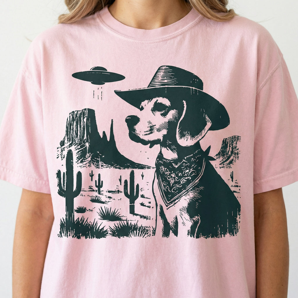 Vintage Beagle UFO T-Shirt - Western Cowboy Graphic Tee product image 6