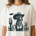 Vintage Boxer UFO T-Shirt - Western Cowboy Dog Graphic Tee product image 1
