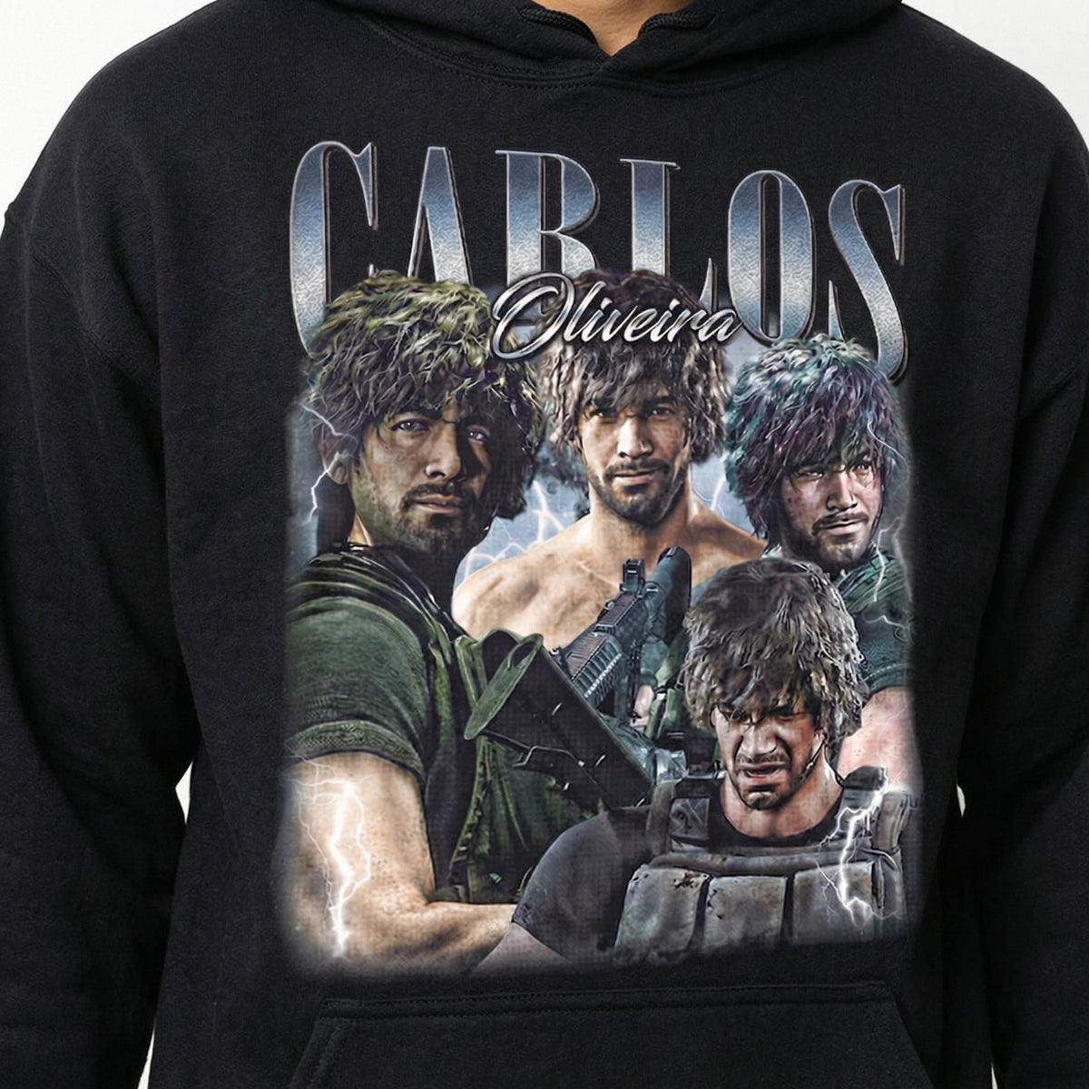 Vintage Carlos Oliviera Action Hero Graphic T-Shirt – Retro product image 4