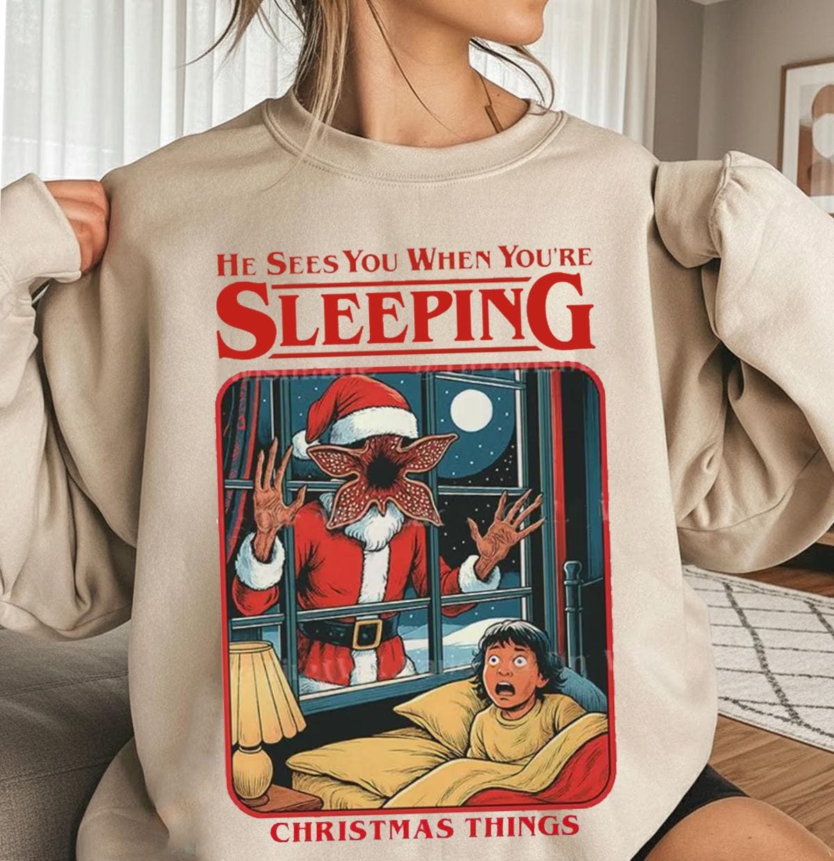 Vintage Creepy Christmas Sweatshirt – Retro Holiday product image 2