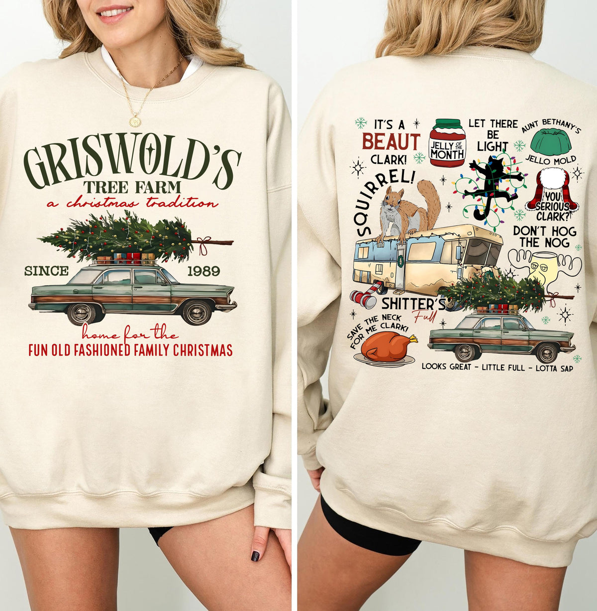 Vintage Griswold Christmas Tree Farm Sweatshirt Fun Old product image 5