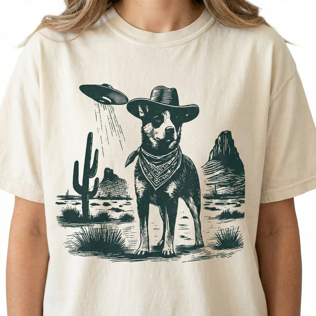 Vintage Heeler UFO T-Shirt - Western Cowboy Australian product image 2