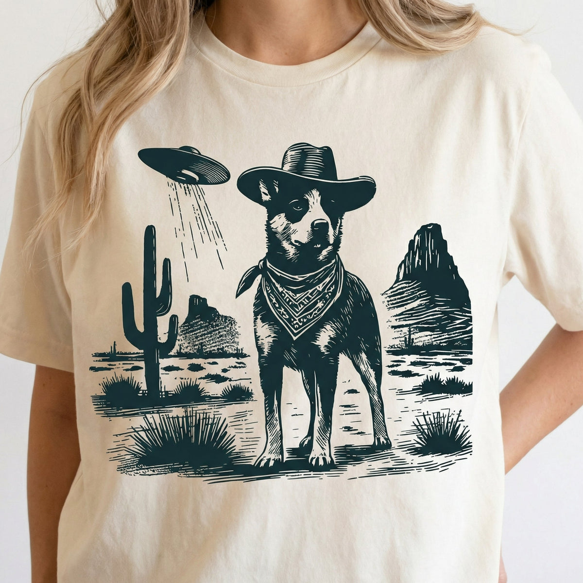 Vintage Heeler UFO T-Shirt - Western Cowboy Australian product image 3