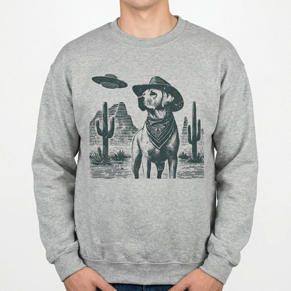 Vintage Labrador Retriever UFO T-Shirt - Western Cowboy Lab product image 2