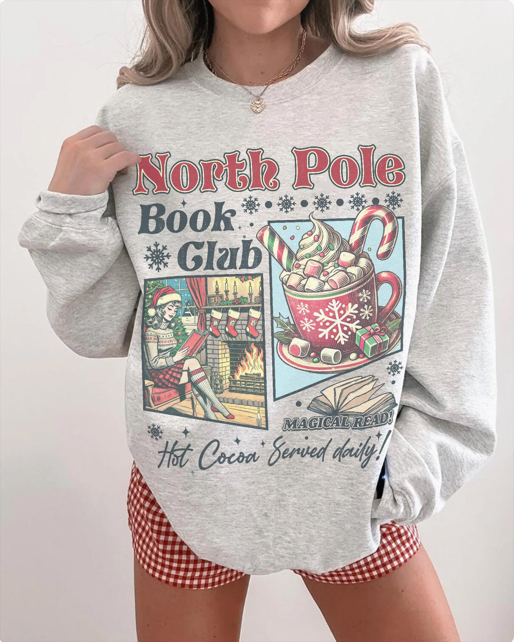 Vintage Look Christmas Sweatshirt 90s North Pole Graphic product image 2