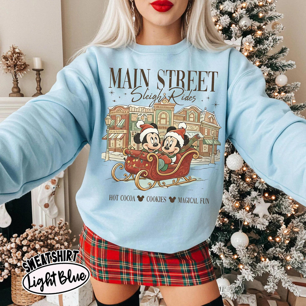 Vintage Main Street Sleigh Rides Christmas T-Shirt – Mickey product image 7