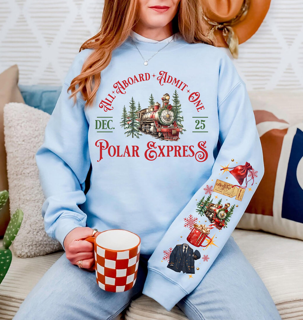 Vintage Polar Express Sweatshirt Retro Christmas Movie product image 3