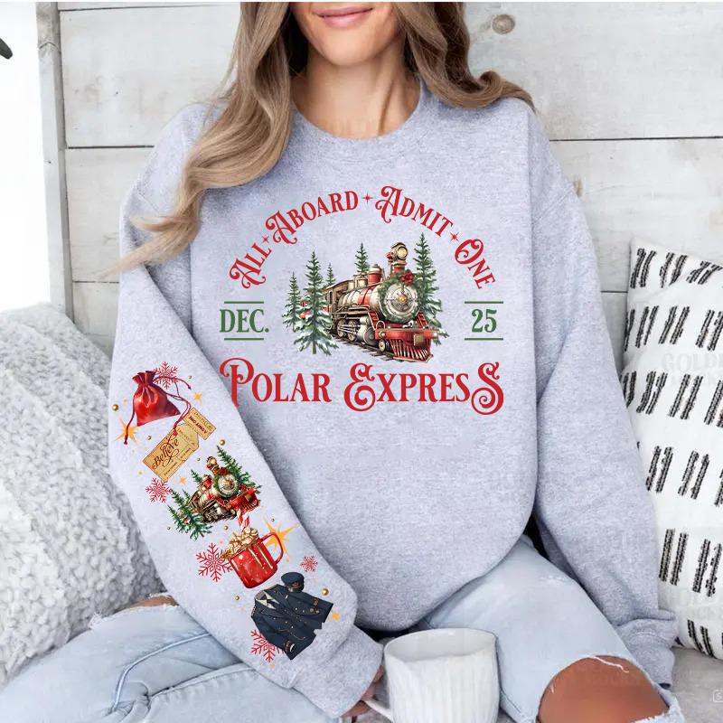 Vintage Polar Express Sweatshirt Retro Christmas Movie product image 4