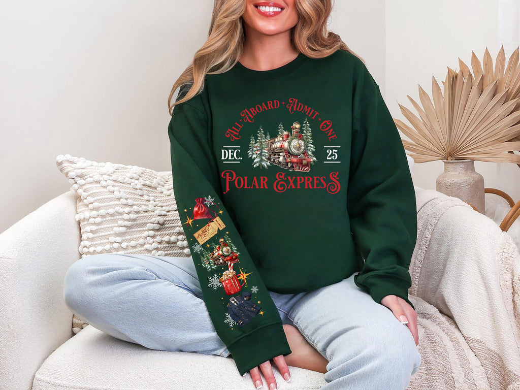Vintage Polar Express Sweatshirt Retro Christmas Movie product image 5