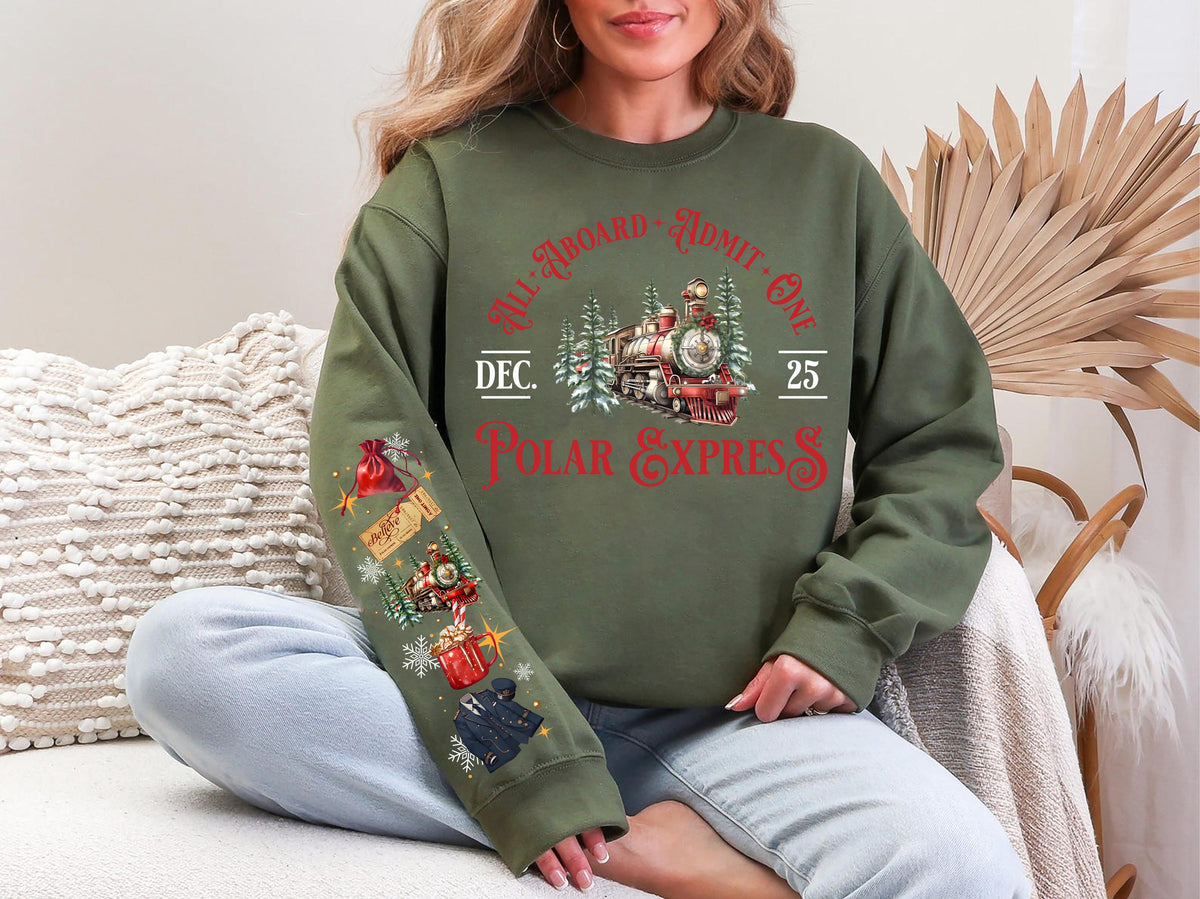 Vintage Polar Express Sweatshirt Retro Christmas Movie product image 6