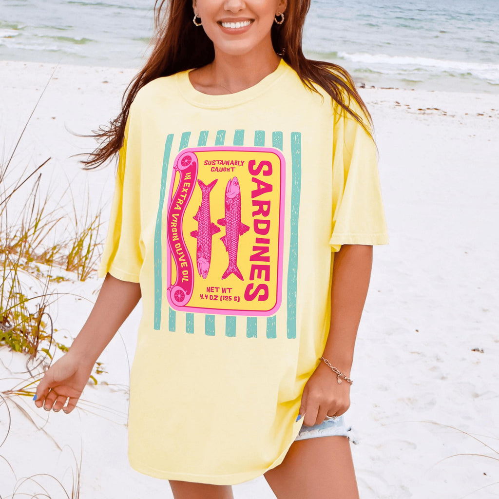 Vintage Sardines Graphic T-Shirt – Retro Coastal Aesthetic product image 4
