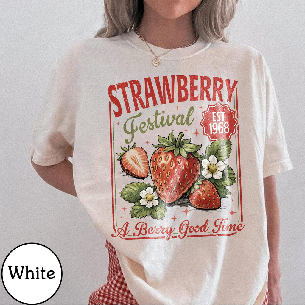 Vintage Strawberry Festival T-Shirt – Retro Fruit product image 2