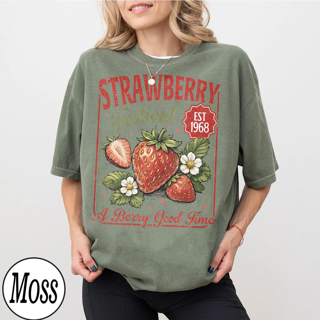 Vintage Strawberry Festival T-Shirt – Retro Fruit product image 5