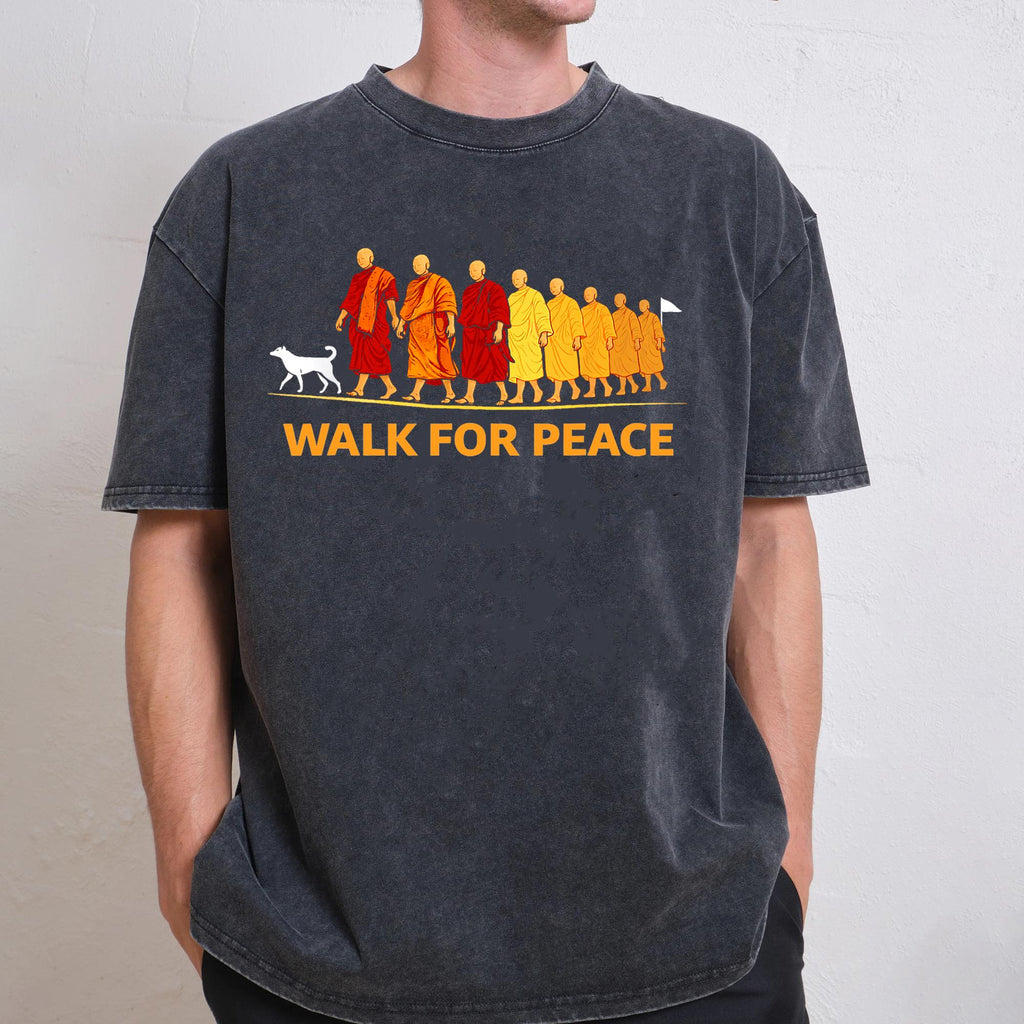 Walk for Peace Monk Graphic T-Shirt – Zen Buddhist product image 3
