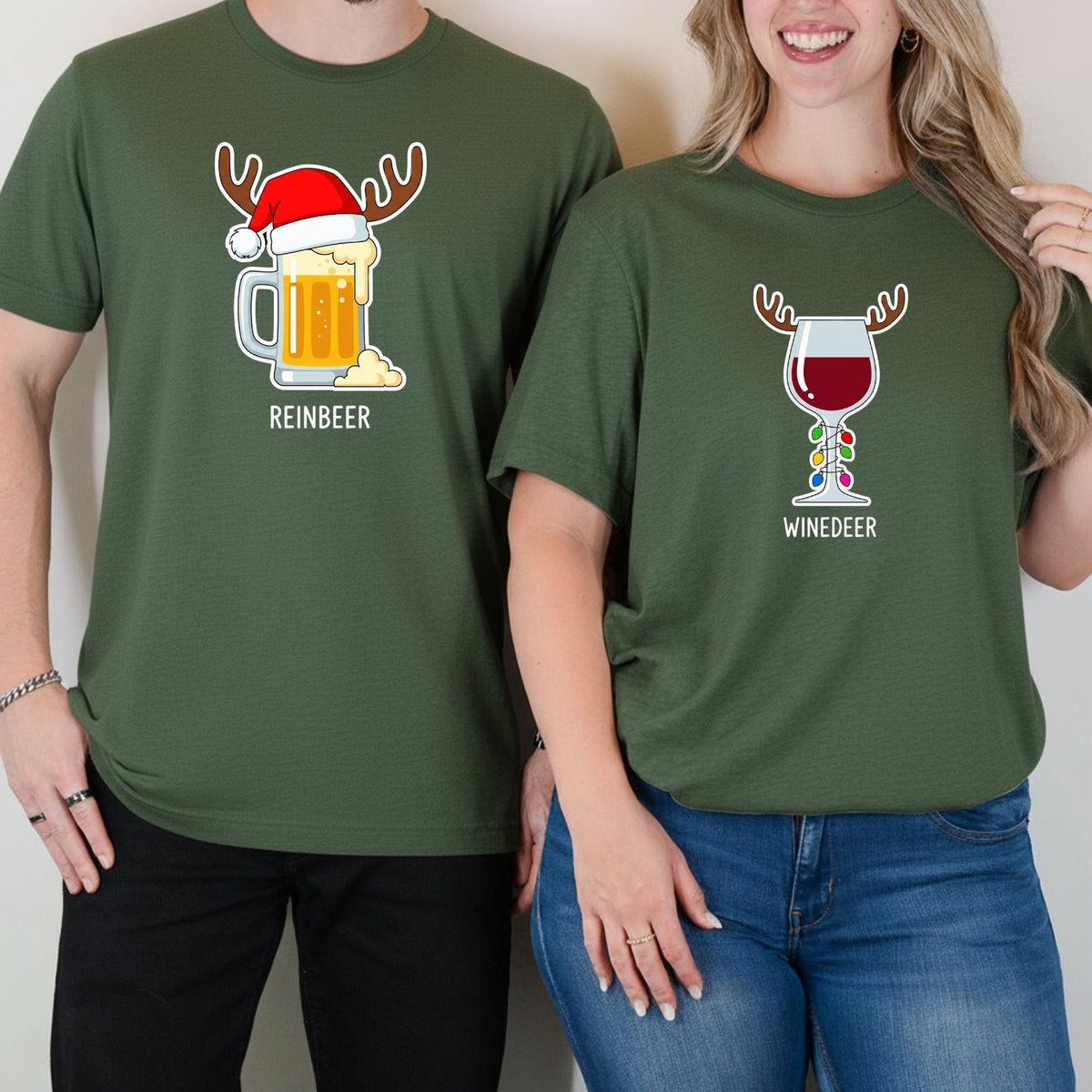 Winedeer Reinbeer Funny Matching T-Shirts For Couples product image 10