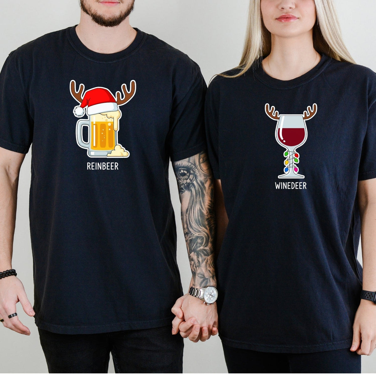 Winedeer Reinbeer Funny Matching T-Shirts For Couples product image 12