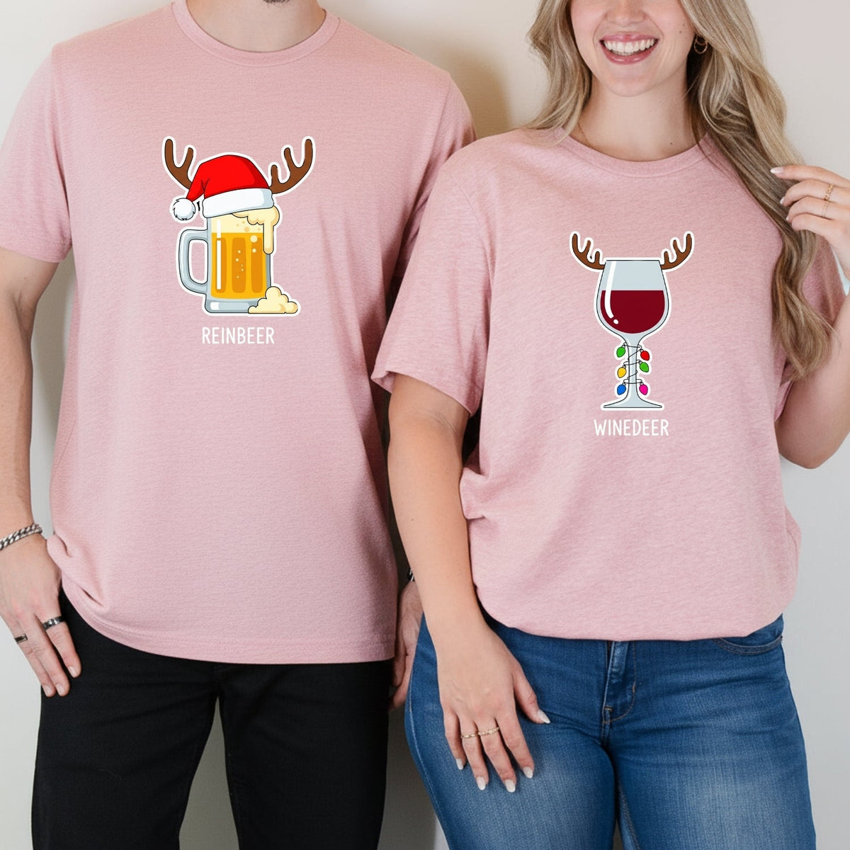Winedeer Reinbeer Funny Matching T-Shirts For Couples product image 8