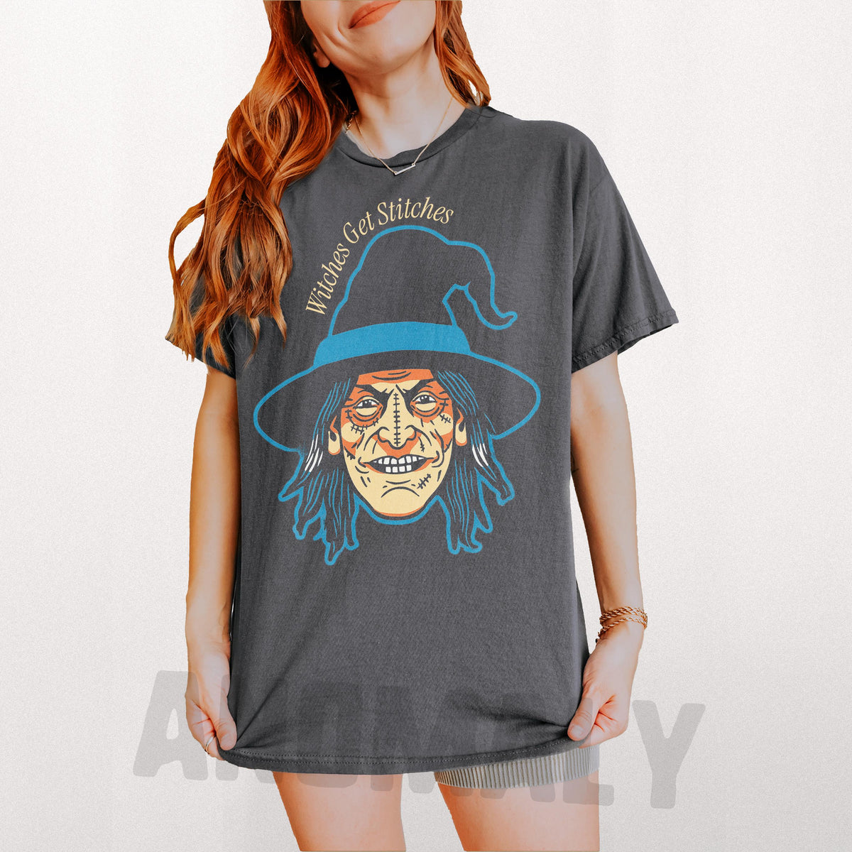 Funny Witch Graphic Tee – Gets Stitches T-Shirt product image 2