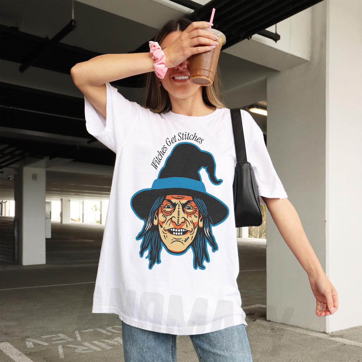 Funny Witch Graphic Tee – Gets Stitches T-Shirt product image 4