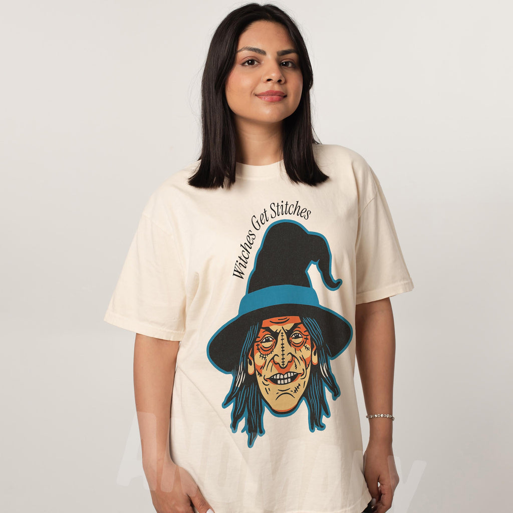 Funny Witch Graphic Tee – Gets Stitches T-Shirt product image 5