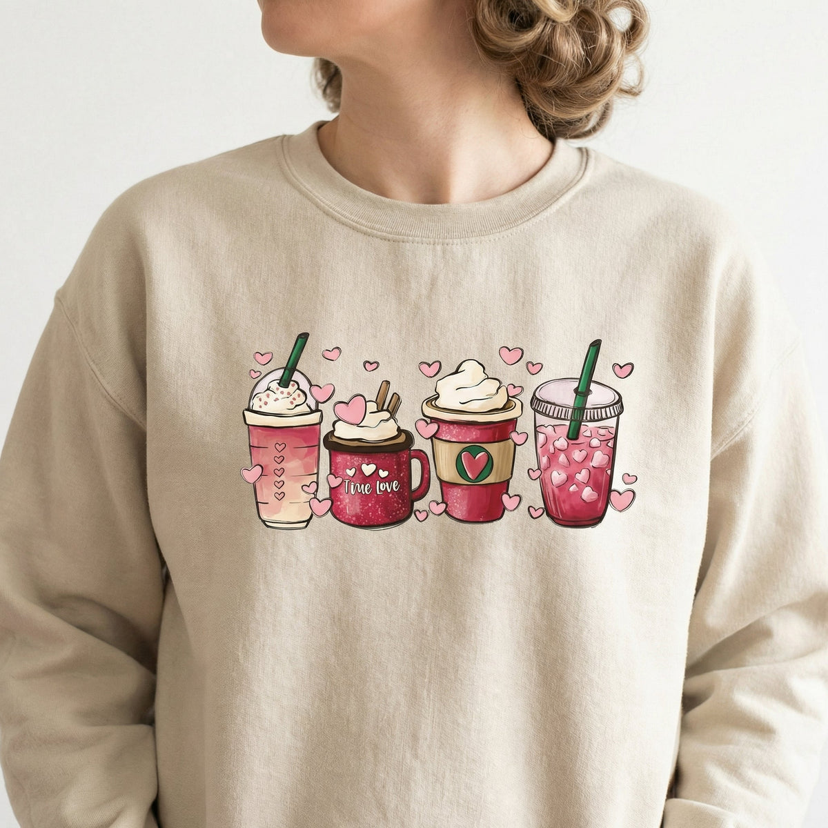 Women’s Valentine’s Day Sweatshirt – Coffee Love Graphic product image 3