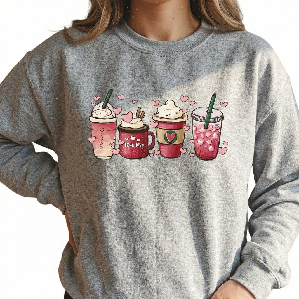 Women’s Valentine’s Day Sweatshirt – Coffee Love Graphic product image 5