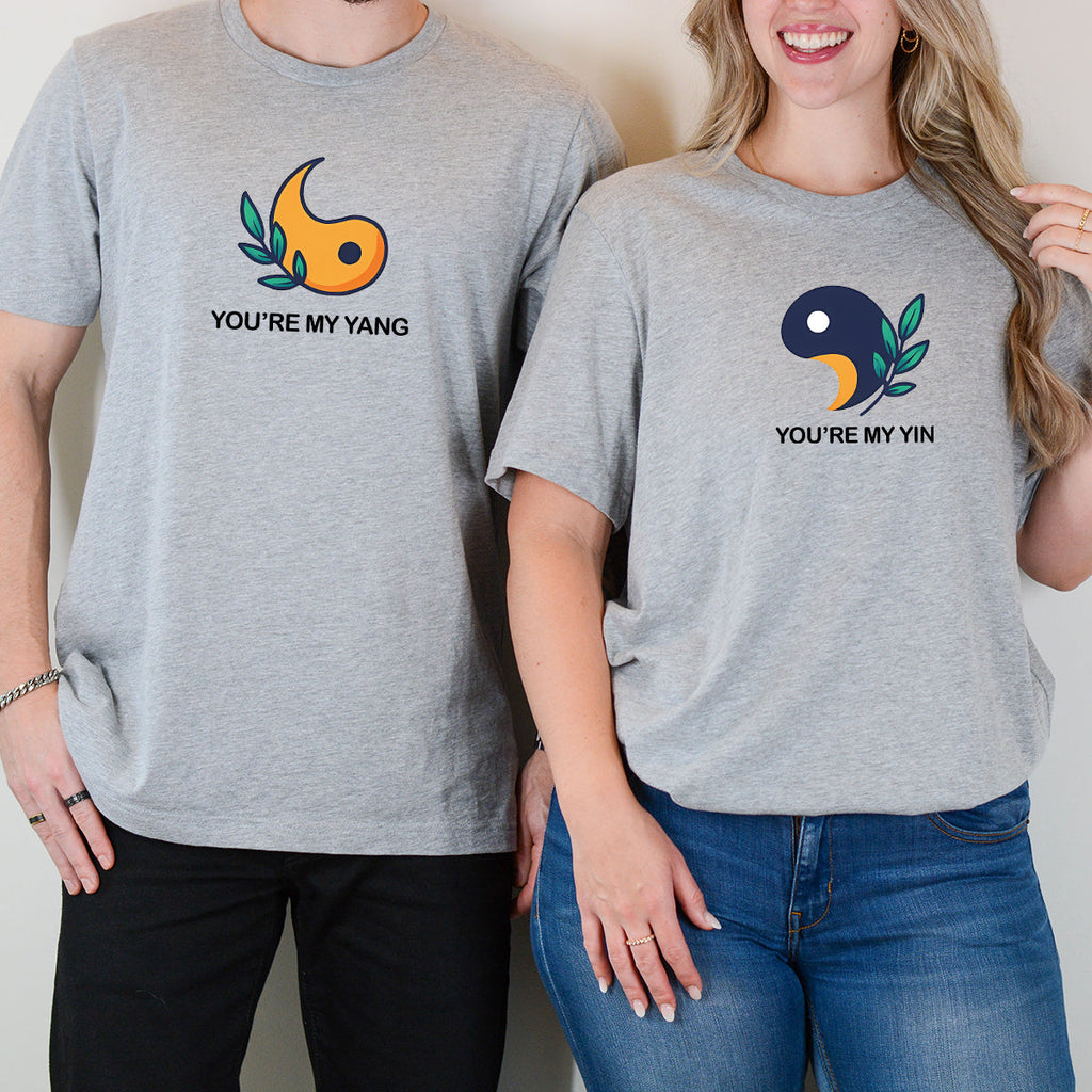 Yin Yang With Leaves Matching T-Shirts For Couples product image 4