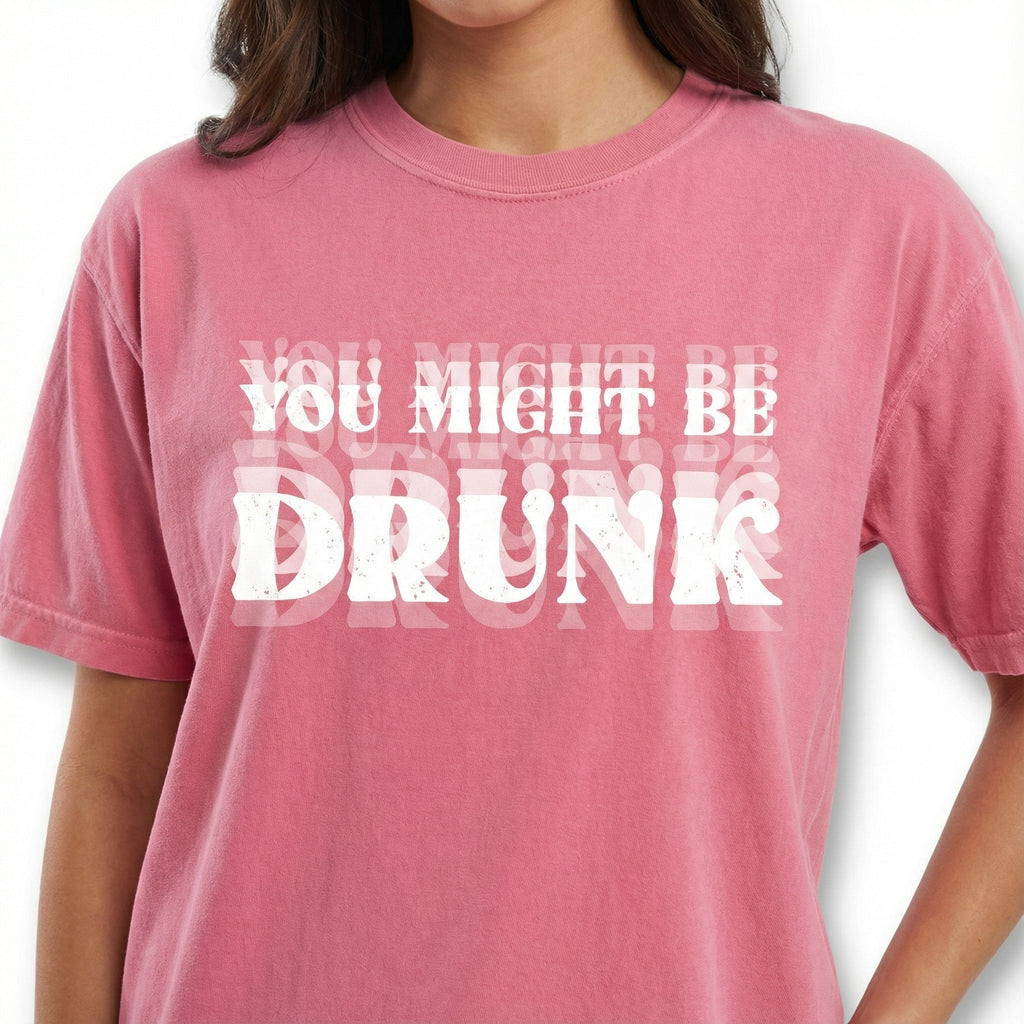 You Might Be Drunk Funny Shirt – Glitchy Text Graphic Tee – product image 5