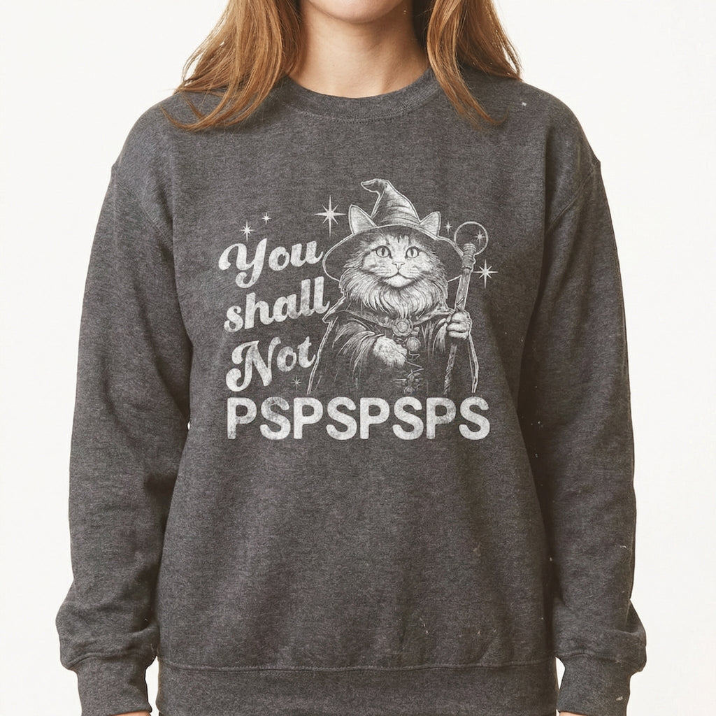You Shall Not PSPSPSPS Funny Cat Wizard T-Shirt – Dad Humor product image 2