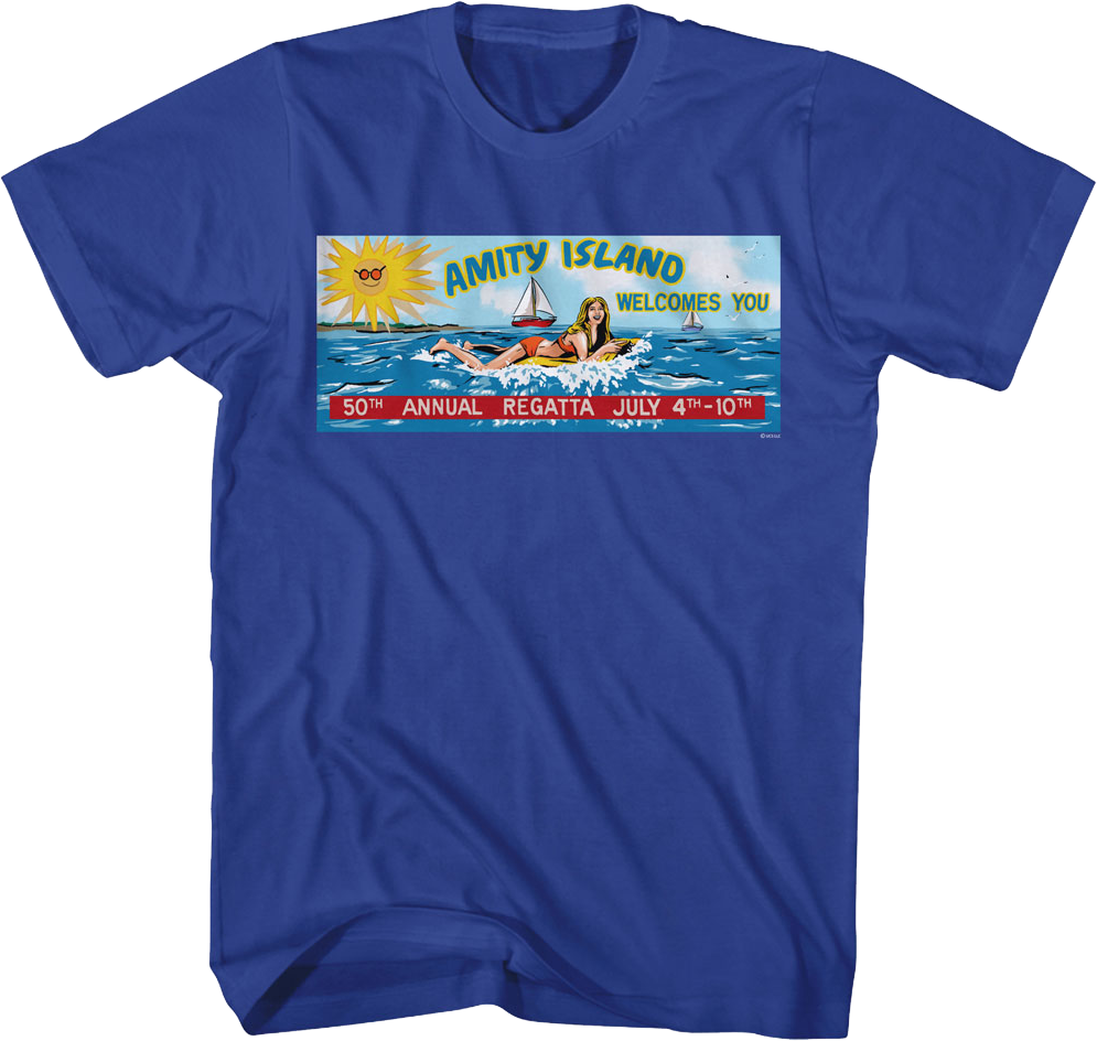 Amity Island 50th Annual Regatta Billboard Jaws T-Shirt product image 1