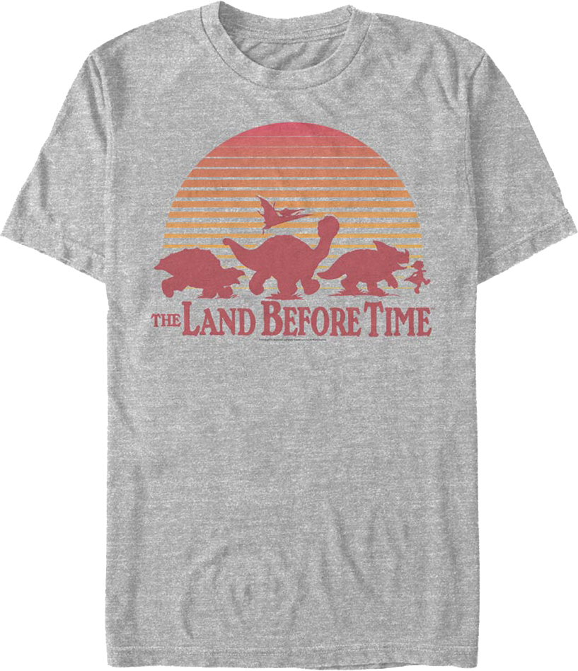 Vintage Sunset Silhouette Land Before Time T-Shirt product image 1