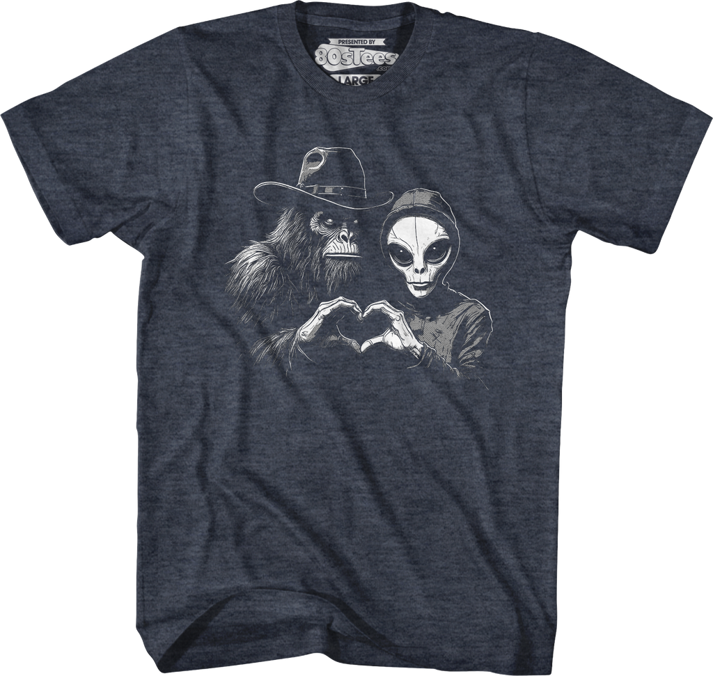 Bigfoot & Alien Love T-Shirt product image 3