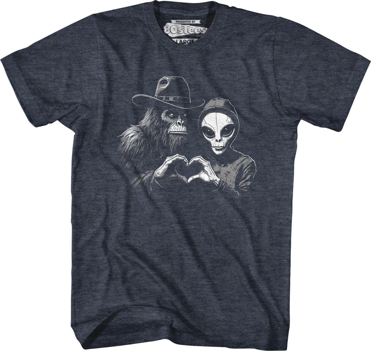 Bigfoot & Alien Love T-Shirt product image 3