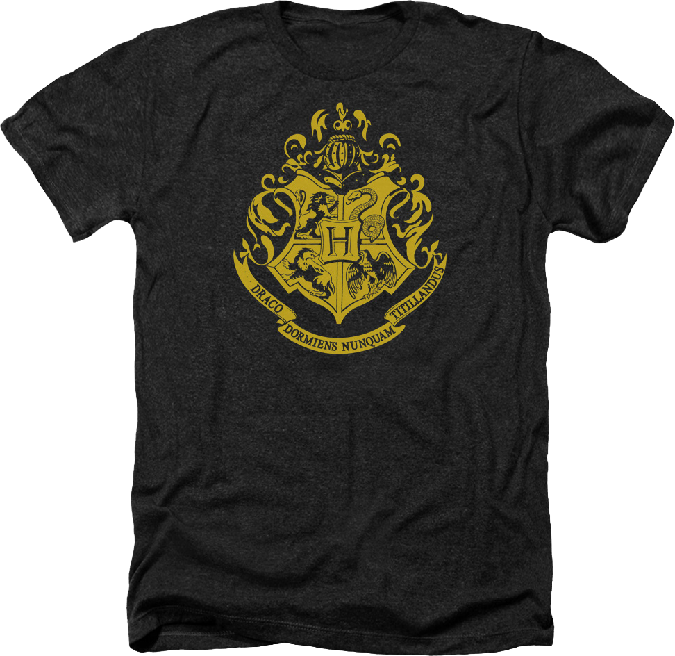 Black Heather Hogwarts Crest Harry Potter T-Shirt product image 1