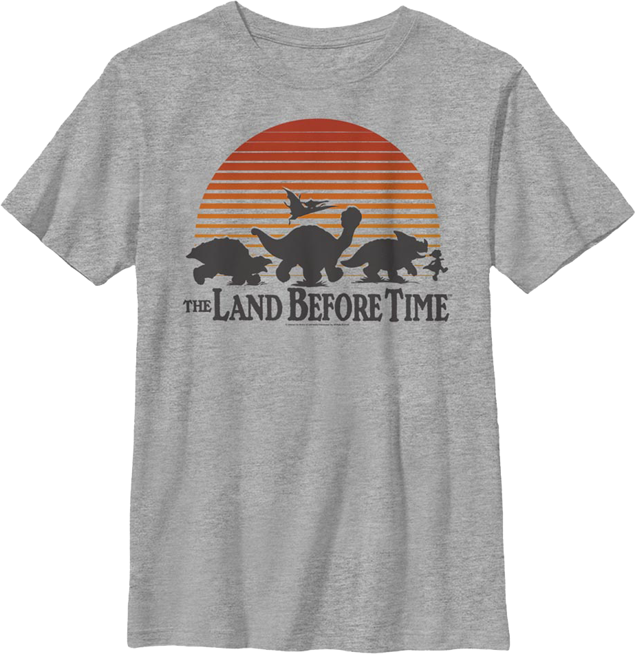 Boys Youth Sunset Silhouette Land Before Time Shirt product image 1