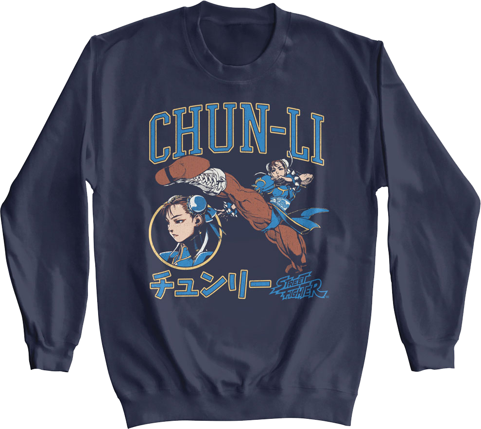 Chun-Li Japanese Text Street Fighter Sweatshirt product image 1